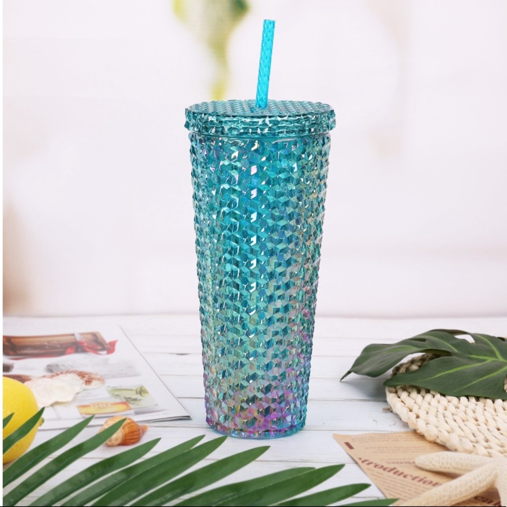 26oz Studded Acrylic Tumbler Iridescent Teal